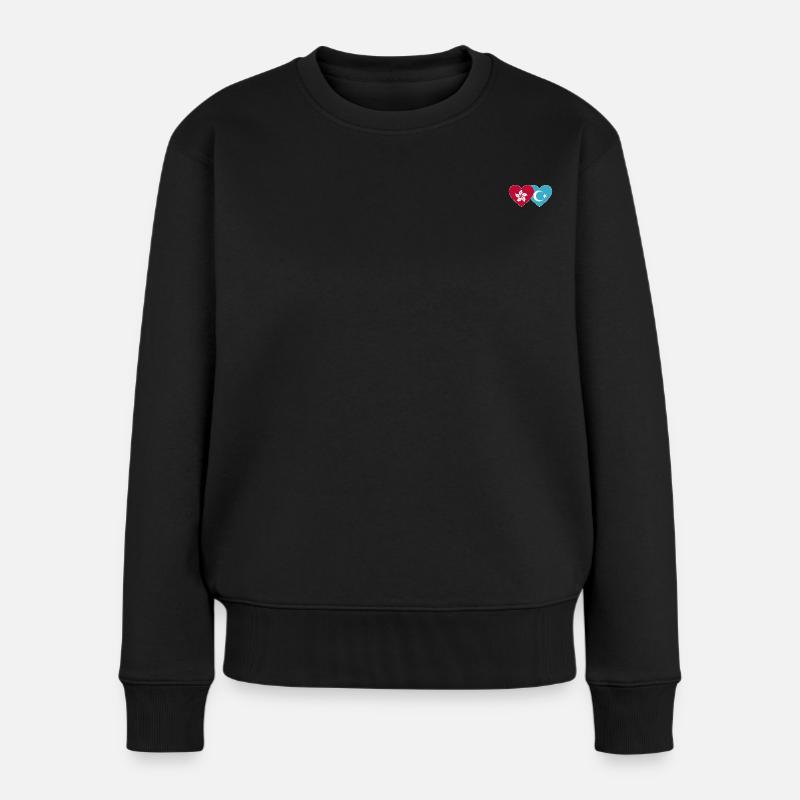Cœur du drapeau ouïghour de Hong Kong - Pull Premium bio Femme - noir