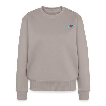 Uiguren Turkmenistan Flagge Herz - Frauen Premium Bio Pullover - Taupe - Vorne - Julia (174cm)