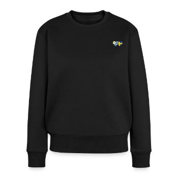 Uruguay Schweden Herz Flagge - Frauen Premium Bio Pullover - Schwarz - Vorne - Julia (174cm)