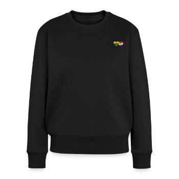 Litauen Kroatien Flagge Herz - Frauen Premium Bio Pullover - Schwarz - Vorne - Julia (174cm)
