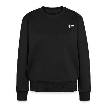 Italy Russia Flag Heart - Women's Premium Organic Jumper - black - Front - Julia (174cm)