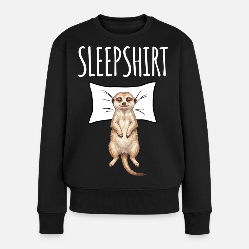 Erdmännchen Schlafshirt - Frauen Premium Bio Pullover - Schwarz