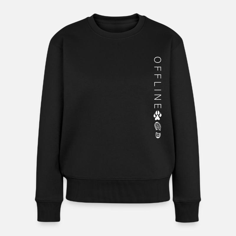 OFFLINE Gassi Hunde Motiv - Frauen Premium Bio Pullover - Schwarz