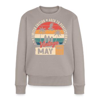Special anniversary with this design May 1983 - Women's Premium Organic Jumper - taupe - Front - Julia (174cm)