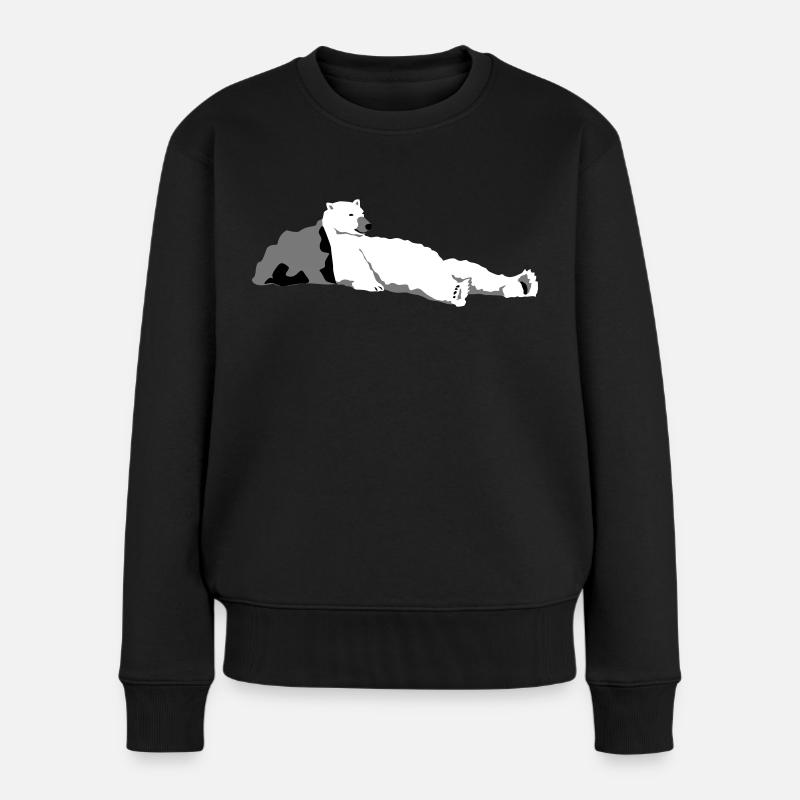 Eisbär - Frauen Premium Bio Pullover - Schwarz