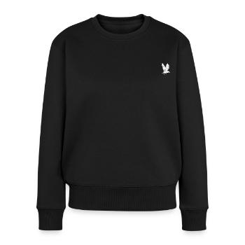 Weisse Möwe von Christoph Kadur - Frauen Premium Bio Pullover - Schwarz - Vorne - Julia (174cm)