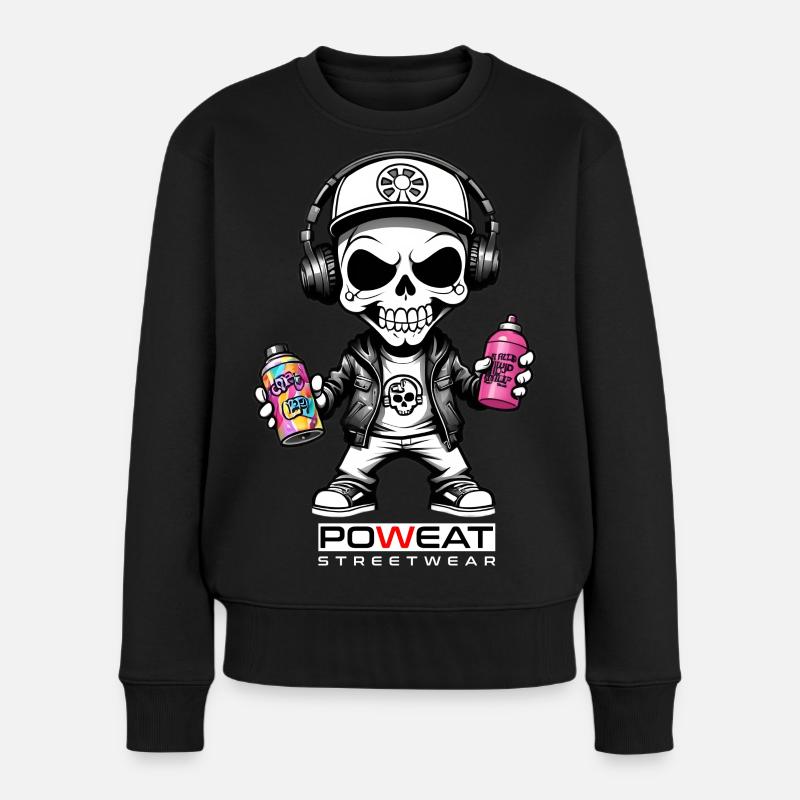 Sprayer Skull - Frauen Premium Bio Pullover - Schwarz