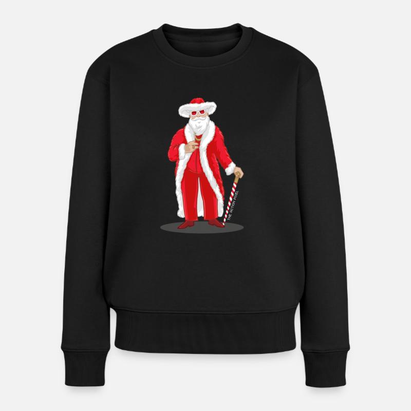 Big Pimpin 'Santa - Frauen Premium Bio Pullover - Schwarz