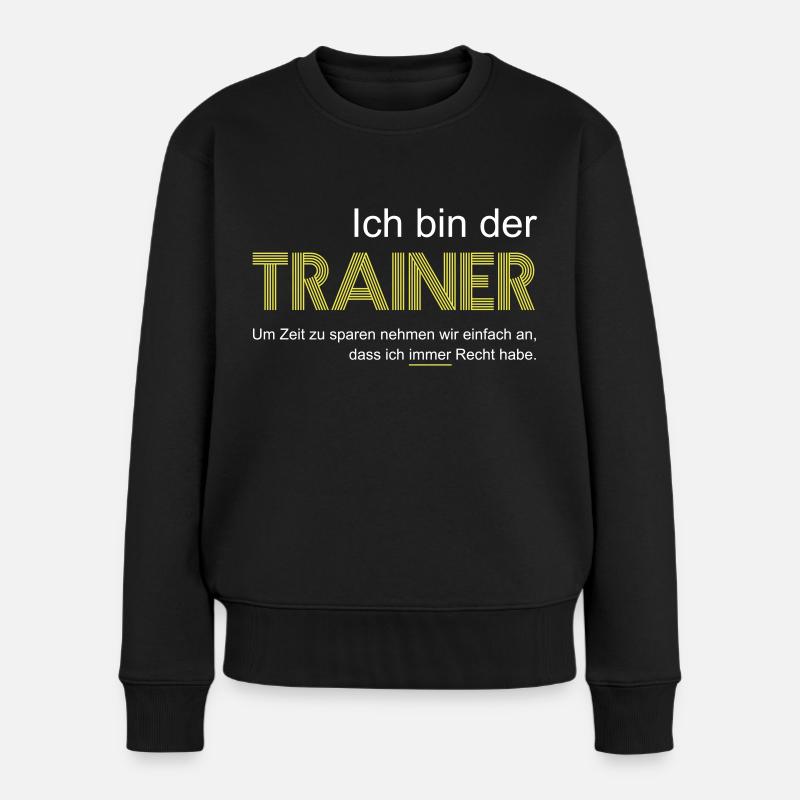 Trainer T-Shirt - Frauen Premium Bio Pullover - Schwarz