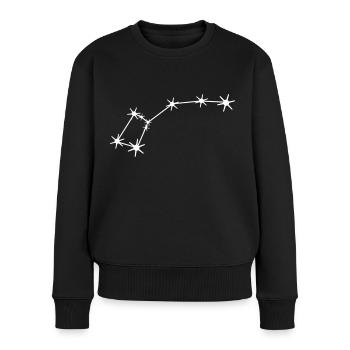 Sternbild Kleiner Bär / Wagen Konstellation - Frauen Premium Bio Pullover - Schwarz - Vorne - Julia (174cm)