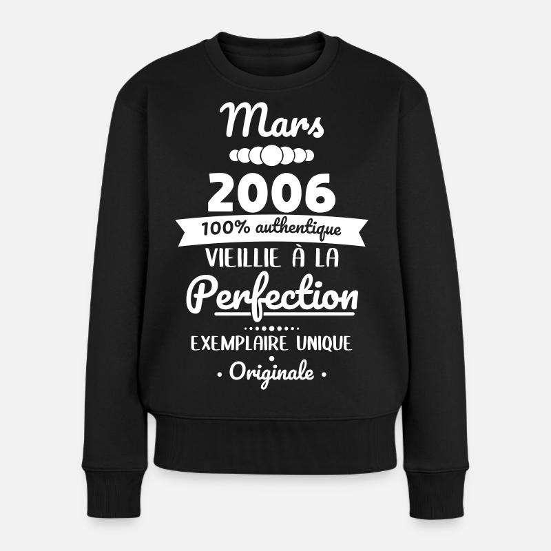 Anniversaire 20 ans - Mars 2006 Originale - Pull Premium bio Femme - noir