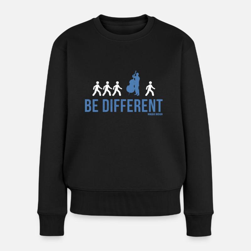 Kontrabassspieler Kontrabassist Lustig Spruch Witz - Frauen Premium Bio Pullover - Schwarz