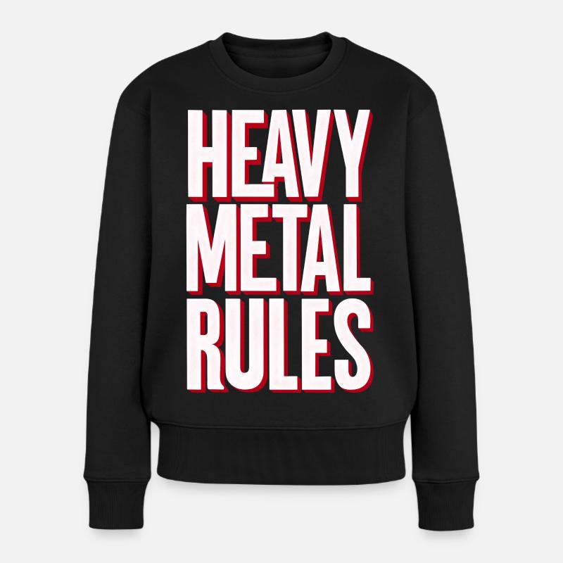 Heavy Metal Rules - Frauen Premium Bio Pullover - Schwarz