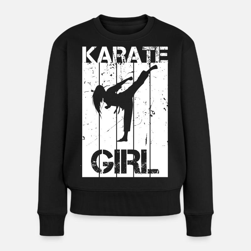 Karate Girl - Frauen Premium Bio Pullover - Schwarz
