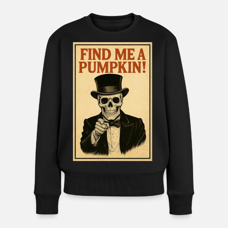 Skeleton vous veut – Trouvez-moi une citrouille ! - Pull Premium bio Femme - noir