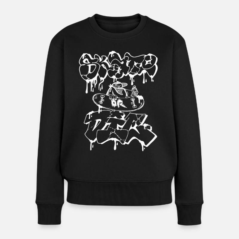 patiner ou mourir blanc - Pull Premium bio Femme - noir