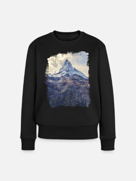 Berge & Diamonds - Frauen Premium Bio Pullover - Schwarz