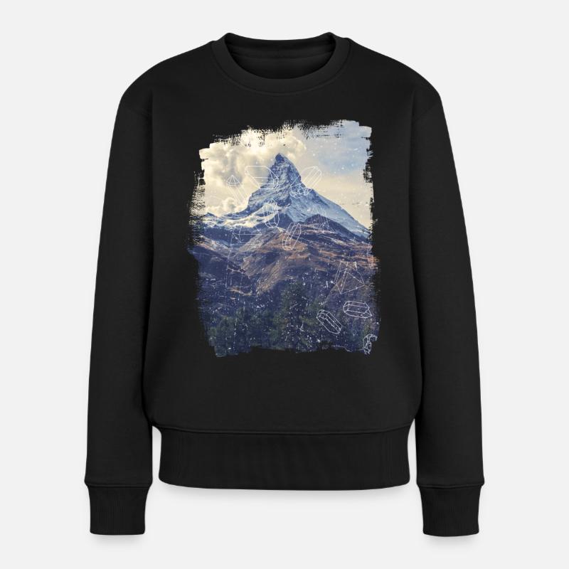 Berge & Diamonds - Frauen Premium Bio Pullover - Schwarz