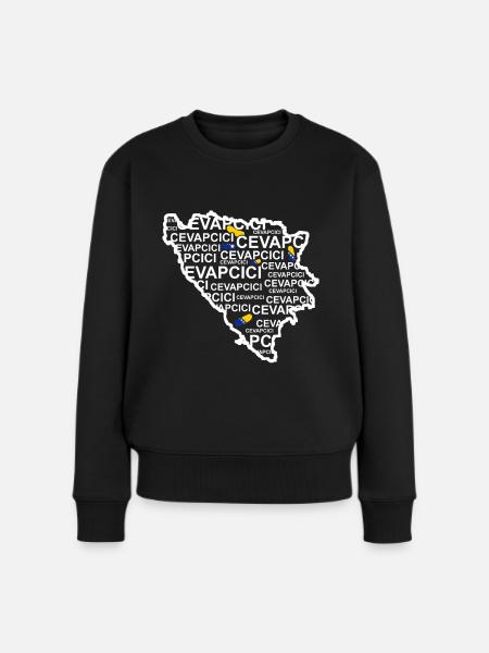 Cevapcici Bosnien Hackfleisch Wurst - Frauen Premium Bio Pullover - Schwarz