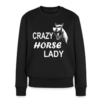 Crazy Horse Lady - Frauen Premium Bio Pullover - Schwarz - Vorne - Julia (174cm)