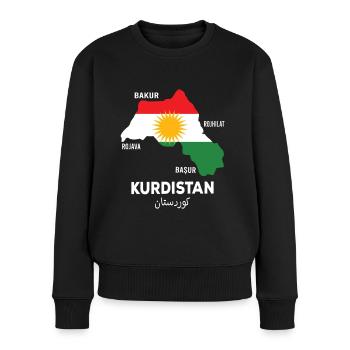 Kurdistan Flagge Bakur Bashur Rojava Rojhlt Newroz - Frauen Premium Bio Pullover - Schwarz - Vorne - Julia (174cm)