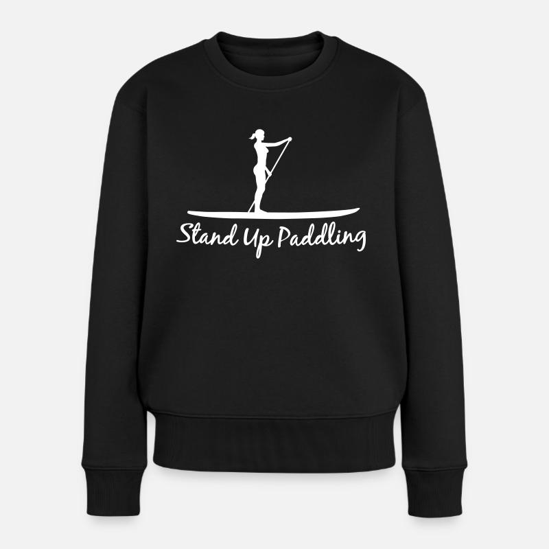 Stand Up Paddling - Frauen Premium Bio Pullover - Schwarz