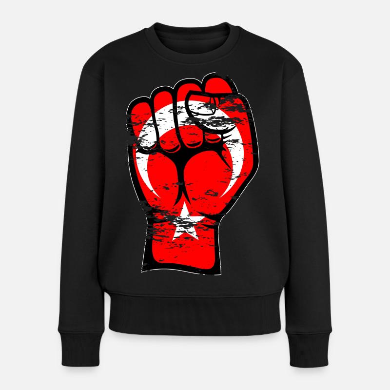 Drapeau de la Turquie Poing Main Symbole utilisé - Pull Premium bio Femme - noir