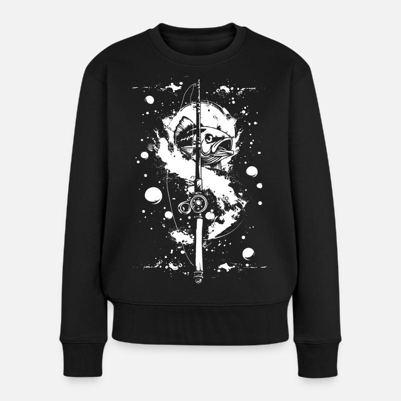 Fischerei Farbe Streetart - Frauen Premium Bio Pullover - Schwarz