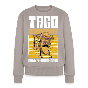 Taco Energie Fiesta - Frauen Premium Bio Pullover - Taupe - Vorne - Julia (174cm)