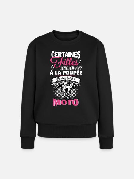 Motarde Humour Moto Femme Idée Cadeau - Pull Premium bio Femme - noir