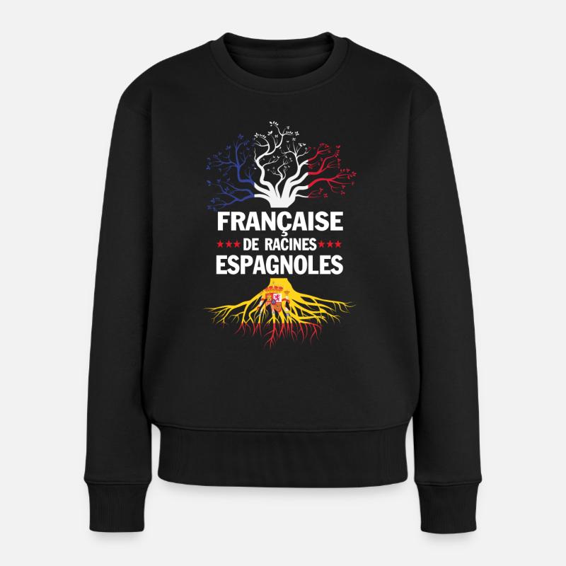 Française de racines espagnoles - Pull Premium bio Femme - noir