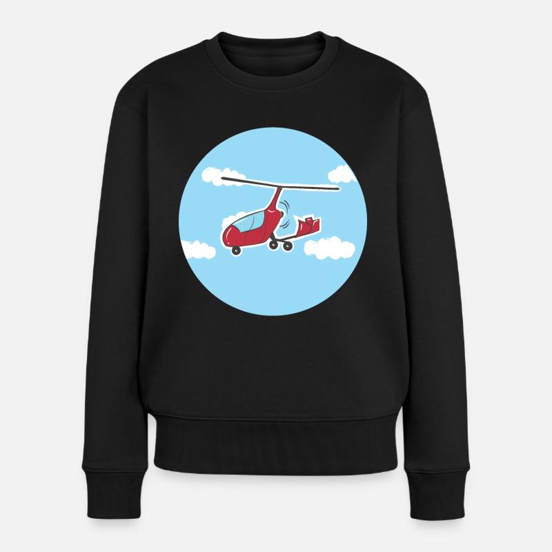Gyrocopter Gyrokopter Tragschrauber Geschenk 0188 - Frauen Premium Bio Pullover - Schwarz