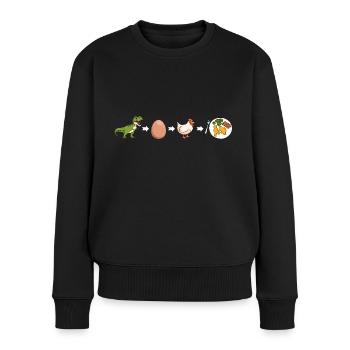 Évolution du dinosaure à la pépite de dinosaure - Pull Premium bio Femme - noir - Devant - Julia (174cm)