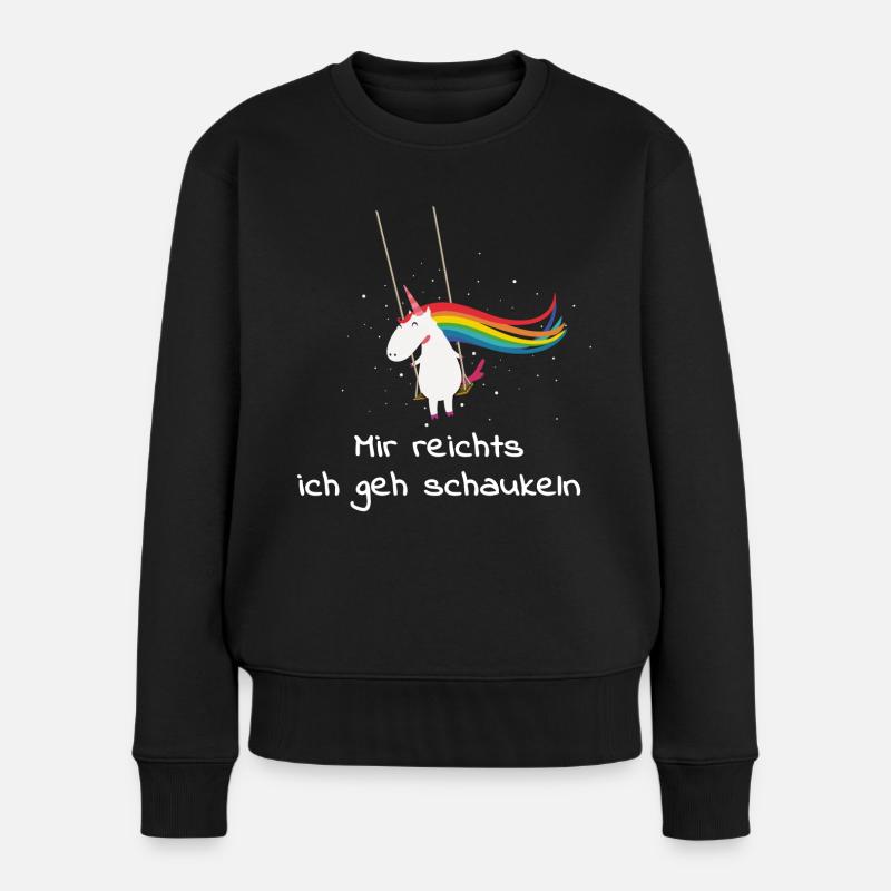 Einhorn schaukeln - Frauen Premium Bio Pullover - Schwarz