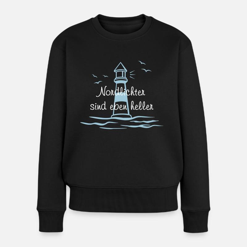 Nordlichter sind heller - Frauen Premium Bio Pullover - Schwarz