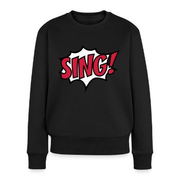 singen - Frauen Premium Bio Pullover - Schwarz - Vorne - Julia (174cm)