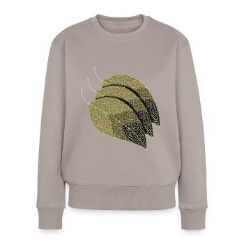 Blätter Dekorativ - Frauen Premium Bio Pullover - Taupe - Vorne - Julia (174cm)