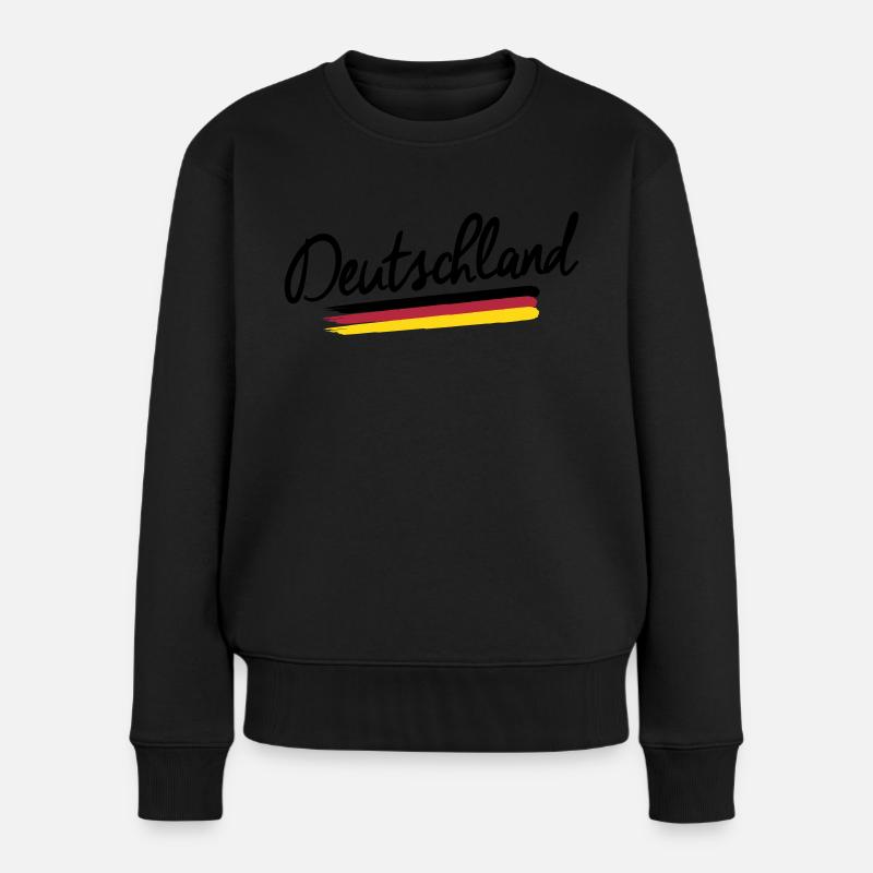 Deutschland - Germany - Bundesrepublik -Flagge BRD - Frauen Premium Bio Pullover - Schwarz