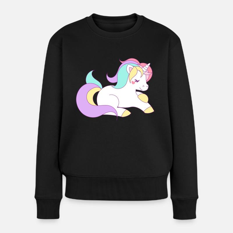 Licorne mignon - Pull Premium bio Femme - noir