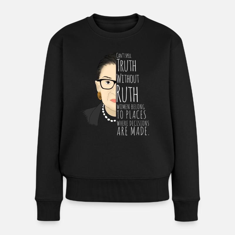 Ruth Bader Ginsburg - Frauen Premium Bio Pullover - Schwarz