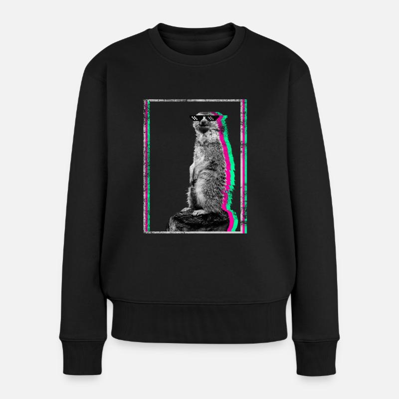 Cadeau cool suricate Surikate Meerkat - Pull Premium bio Femme - noir