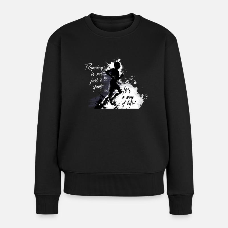 Läufer - Frauen Premium Bio Pullover - Schwarz