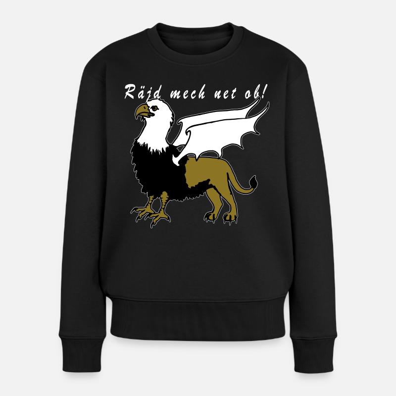 Greif Vogel Löwe Siegerländer Platt - Frauen Premium Bio Pullover - Schwarz