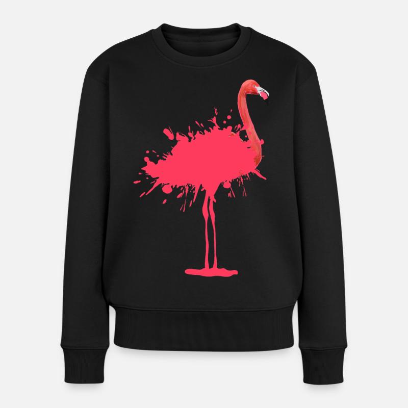 Flamingo - Farbklecks - Pull Premium bio Femme - noir