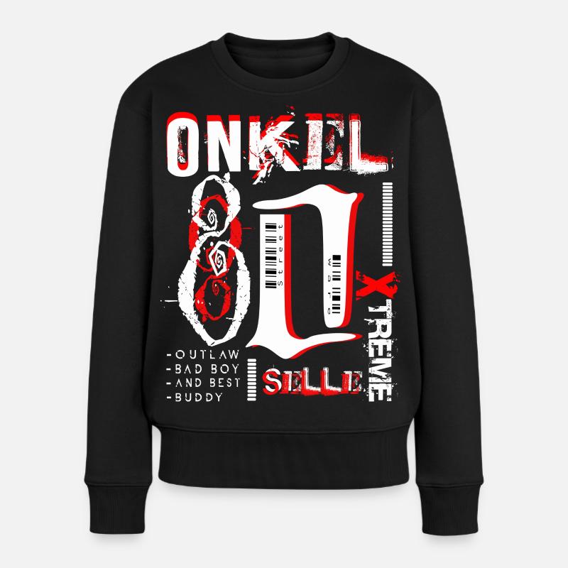 Onkel Streetware 80 - Frauen Premium Bio Pullover - Schwarz
