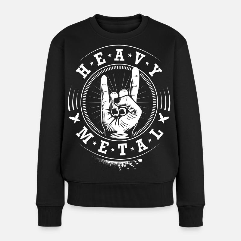 Heavy Metal - Headbanger - Frauen Premium Bio Pullover - Schwarz