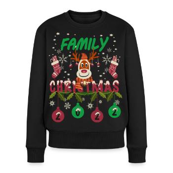 Noël en famille - Pull Premium bio Femme - noir - Devant - Julia (174cm)