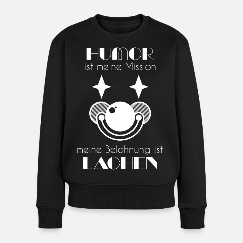 Clown / Clownsgesicht - Frauen Premium Bio Pullover - Schwarz