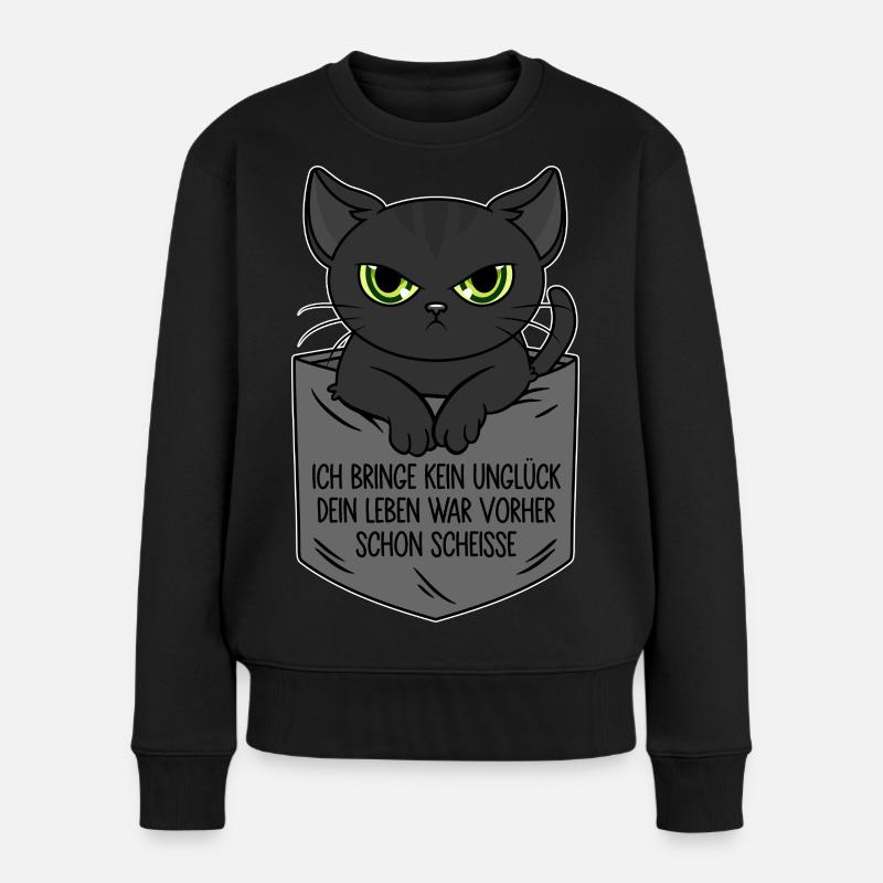 Ich bringe kein Unglück - Leben war schon Scheisse - Frauen Premium Bio Pullover - Schwarz