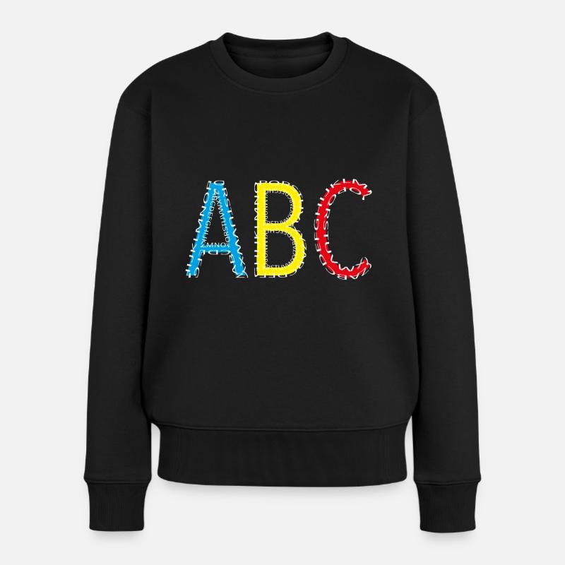 ABC- Schulstart, Schulkind - Frauen Premium Bio Pullover - Schwarz